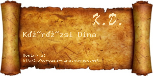 Körözsi Dina névjegykártya